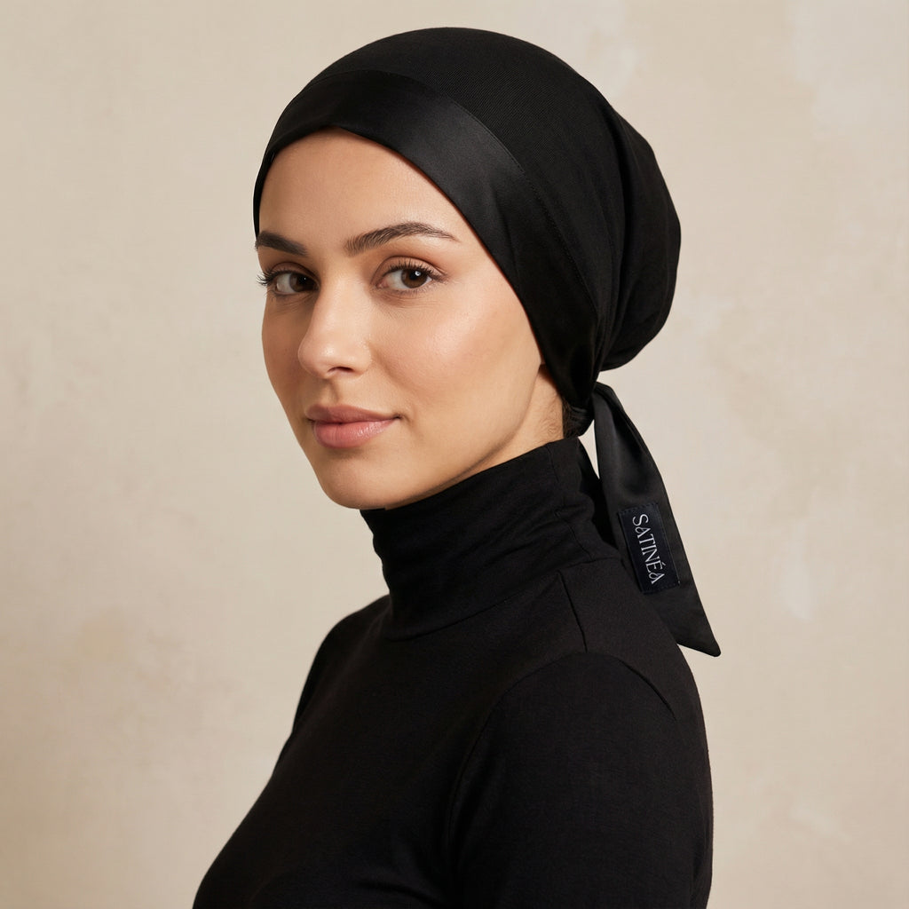 Bonnet Sous-Hijab En Satin De Soie - Premium